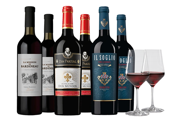 SCHULER Weinabo 6er MeinWein-Abo Premium Rotwein | 6 Flaschen | 4 Pakete im Jahr